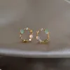 Boucles d'oreilles à clous, accessoires de vue, perles d'opale, fleur pour femmes, Style Simple, cadeau en cristal