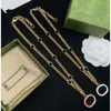 Vintage dubbel bokstav halsband rostfritt stål smycken designer män kvinnor hänge halsband semester gåvor