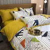 Set di biancheria da letto Set copripiumino floreale vintage con stampa retrò Set lenzuolo trapunta Boho in morbido cotone spazzolato