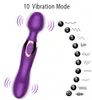 AV Vibrator стимуляция массажер секс-игрушка силиконовый USB Перезаряжаемый двойной женский G-топ-вибраторный массаж Мастурбация весело взрослая игрушка ZD124