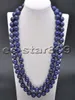 Chains Natural 50" 14mm Round Blue Lapis Lazuli Bead NecklaceChains