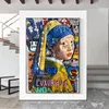 Graffiti Canvas Paintings Abstract Pop Street Poster and Prints Wall Art picture for Modern Home Living Room Decor Frameles Woo