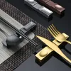 Chopsticks 5pcs الفولاذ المقاوم للصدأ سكين شوكة ملعقة المائدة ملعقة المطبخ Nordic أدوات المطبخ أدوات الطاولة