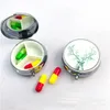 3 celmetaalpil dozen roestvrij staal ronde pil dozen medicijn organisator container medicijn kast spliters pill candy box