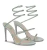 Лучшие роскошные женские сандалии Cleo, украшенные кристаллами, спиральные обертывания, ремешок на высоком каблуке, известный бренд, женские сексуальные сандалии-гладиаторы, EU35-43