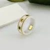 Brand Letter keramik Ring för män Dam Planet ringar kvinnor män Modedesigner Extravagant Brand Bokstäver Ring Smycken bröllop bi