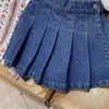 Kjolar 2206 Baby Girl Casual Jean Pleated Shorts Spädbarn Småbarn Child Denim SCANTIES TRUITERS KOTER SOMMER BABYGES 1-12Y T230301