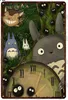 Rétro signes en étain classique japonais film d'animation signes en métal gros chat mur art fer peintures vintage dessin animé plaque plaque d'étain décor personnalisé à la maison taille 30 x 20 cm w02