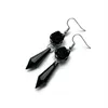 Orecchini pendenti Goth Black Rose con perline a goccia Stile vintage vittoriano Matrimonio Sposa Damigella d'onore Romantico regalo di San Valentino