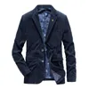 Garnitury męskie Blazers Corduroy 2 guziki Blazer Men Men Casual Jacket Office Biznesmen's Ubrania