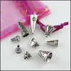 Charms Fashion Flower Clouds Cone Conic Connectors Tibetan Silver Plated End Bead CapsCharms