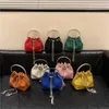 Women Clutch Bag Fashion Drawstring Women Bag Round Handle Hand Bags For Women 2023 New Style Chain Shoulder Bags Shiny Luxury 230303