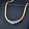 Choker Sinleery Korean Fashion Crystal Pendant Rostfritt stålhalsband för kvinnors krage Eleganta kvinnliga smycken 2023 XL349 SSB