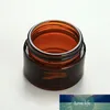 50 -st bijvulbaar Amber Glass Facial Cream Sample Lege Jar Containers Gram Bruine Make -up Face Cream Bottle Packaging met wit binnendeksel 50 ml groothandel