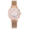 Wristwatches Luxury 2023 Rose Gold Bracelet Watch For Women Watches Sliver Ladies Female Stainless Steel Magnet Wristwatch Relogio FemininoW