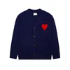 新しいアミーズ愛刺繍カーディガン V ネックセーター男性と女性ルーズオールマッチ怠惰な風ウールニットジャケットサイズ S-XL