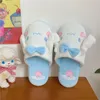 Pantoufles de dessin animé japonais, chaussures de maison en peluche douces et chaudes, plates et antidérapantes, adaptées à l'intérieur pour filles, jolies Lolita, printemps et hiver