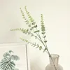 Decorative Flowers 5 Forks Plastic Simulation Branch Eucalyptus Display Flower Home & Wedding Decoration Artificial Bouquet Fake Plant