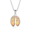 Hänge halsband Ephalus Opal Natural Stone Tree 2023 Par Löfte Reiki Girl Halsband Högkvalitativ Original Silver Smycken