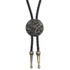 Cravates d'arc Cravate de mode bronzée style ethnique chinois hommes Bolo cravate en cuir chaîne pull chemises amoureux collier bijoux noeud papillon