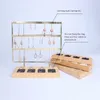 Sieraden zakjes gaten houten oorbellen Organisator Display Stand 3 Tier