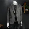 Mäns kostymer 2023 Märken Mäns svart grå kostymjackor Solid Slim Fit Single-Breasted Dress Men Fashion Corduroy Blazer