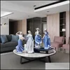 Craft Tools European Ceramic Beauty Figurine Home Desktop Furnishing Crafts Decoration Western Lady Girls Porcelain Handicraft Ornam Dhb01