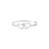 Wedding Rings Fashion Inlaid Zircon Heart-shaped Ladies Engagement Ring Jewelry Simple Silver Color Double Love Women's