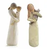 Decoratieve objecten Figurines moeder en zoon Figurine Home Ornament Minimalist Resin Crafts Dad and Children SclUpture Decor Tabletop Kerstcadeau voor familie 230303