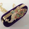 Designer-Evening Bags Women Rhinestone Clutch Bag Ladies Red Purse Chain Handbag Bridal Wedding Party PurseEvening