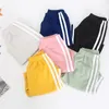 Boys and Girls New Summer Sweatpants Thin Style Solid Color Striped Shorts