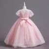 Girl's Dresses 2023 Summer Kids Princess Dress For Girls Children Come Lace Dress Girl Party Dresses Vestidos Puff Sleeves Gown 4-14 Years W0224