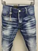 Jeans pour hommes Tendance Hommes Trou Crayon Pantalon Moto Party Pantalon Casual Street Denim Vêtements A602