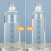 Waterflessen 500/750 ml grote capaciteit glazen waterfles met tijd markerafdekking voor waterdrank transparant melksap cup eenvoudig beker cadeau 230303