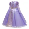 Girl's Dresses Gaun Cosplay Halloween Anak Perempuan Rok Rapunzel Frozen Gaun Penuh Pertunjukan Anak-anak Gaun Pesta Putri Ratu Salju Anak-anak