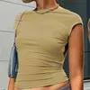 Designer Womens T-shirt Designer Tops 2023 Spring And Summer New Style Solid Two Way Small Top