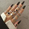 Wedding Rings Vintage Silver Plated Retro Fashion Snake Butterfly For Women Punk Flower Moon Joint Set Unisex Finger Jewelry