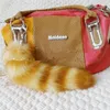 Keychains Fluffy Keychain Real Raccoon Tail Fur Key Ring Accessories Pendant Chain Two Color A89