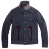 Kurtki męskie Jean African Ethnic Pattern Kurtka i dla mężczyzn Plus Size 5xl Bomber Man Denim Haft Haftery Streetwear European Ubranie