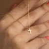 Hänge halsband korsar halsband läcker minimalistisk religiös petite tro korsfix gåva
