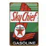 Vintage klassisches Esso-Kunstgemälde, Motorölschilder, Sky Chief, Metallposter, Wandkunst, Gemälde, Teller, Garage, Gas, Tankstelle, personalisiertes Dekor, Größe 30 x 20 cm, w02