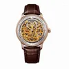 Wristwatches Reef Tiger/RT Designer Skeleton Mens Watch Steel Case Calfskin Leather Automatic Wrist RGA1975