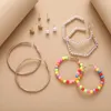 Hoop Earrings Studs Set Party Clothing Accessories Jewelry Gift6 Pairs Women Multicolor Mini Beads Rhinestones Inlay Al