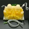 2023 Europe and Americaglass pipe bubbler smoking pipe water Glass bong Hot selling resin double Buddha water bottle