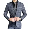Men's Suits Blazers Large Size S-5XL suit Vest Trousers Foreign Trade High-end Three-piece Suit Striped Formal Dress Gentleman Business 230303