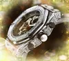 Todos os mostradores trabalham famosos para homens de parada relógios diamantes anel de diamantes Funcional Relógio Funcional Relógio Aço inoxidável Corrente de quartzo Calendário Rainbow Buzel Super Watch Gifts