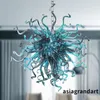 Contemporary Hand Blown Glass Chandelier Light Smoke Blue Color Luxury Flush Mount Chandelier Ball Light Indoor Ceiling Lighting Stair Light Decor LR434