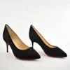 Casual Styles Name Brand Dress Shoes Heels Heels Women Red Sole Pumps Black Nude Leather Heel Handmade Party Style Low Heels Red Soles S251D