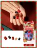 Falsas Nails 24pcs Navidad Cabeza cuadrada corta Falso para el patrón de arte de uñas Parche Press-on Manicura