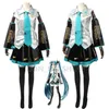 Anime Super Alloy Miku Cosplay Costumes Dress Girl's Cloth any size PU leather Y09032144